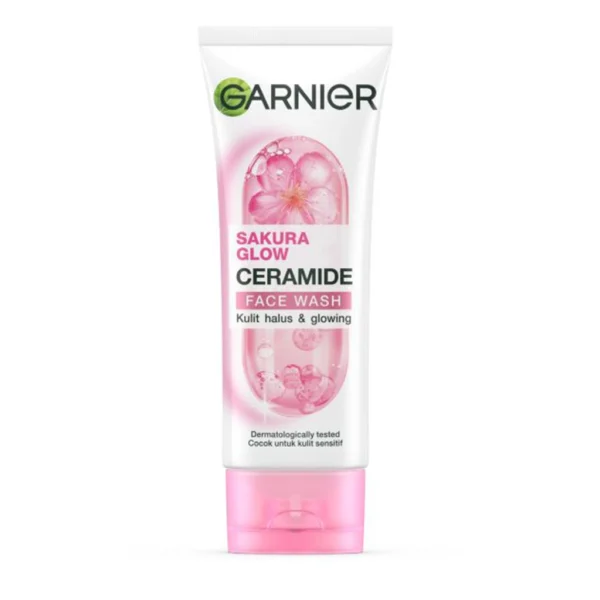 فیس واش گارنیر Sakura Glow Ceramide | شوینده صورت سرامیدی درخشان‌کننده