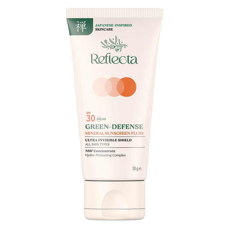 فلوئید ضد آفتاب مینرال بی رنگ SPF30 رفلکتا GREEN-DEFENSE